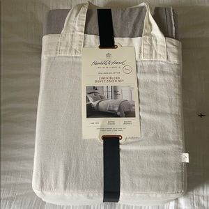 HEARTH& HAND linen blend duvet cover set grey